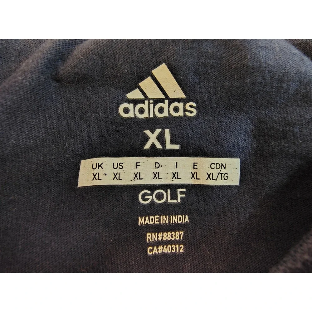 Adidas Golf Mens XL Navy Blue Graphic T-Shirt Cotton Big Logo Short Sleeve Tee